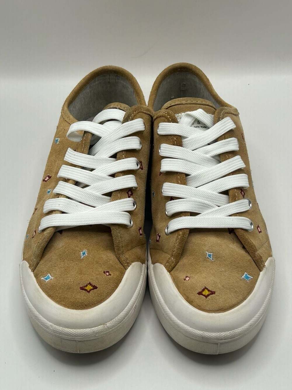 Rag & Bone Standard Issue Dune Embroidered Suede Lace Up Sneakers Size 38